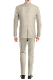 Cream White Slim fit 3 piece 2-Button Suit