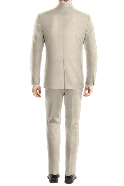 Traje de 3 piezas de corte entallado y 2 botones en color blanco crema