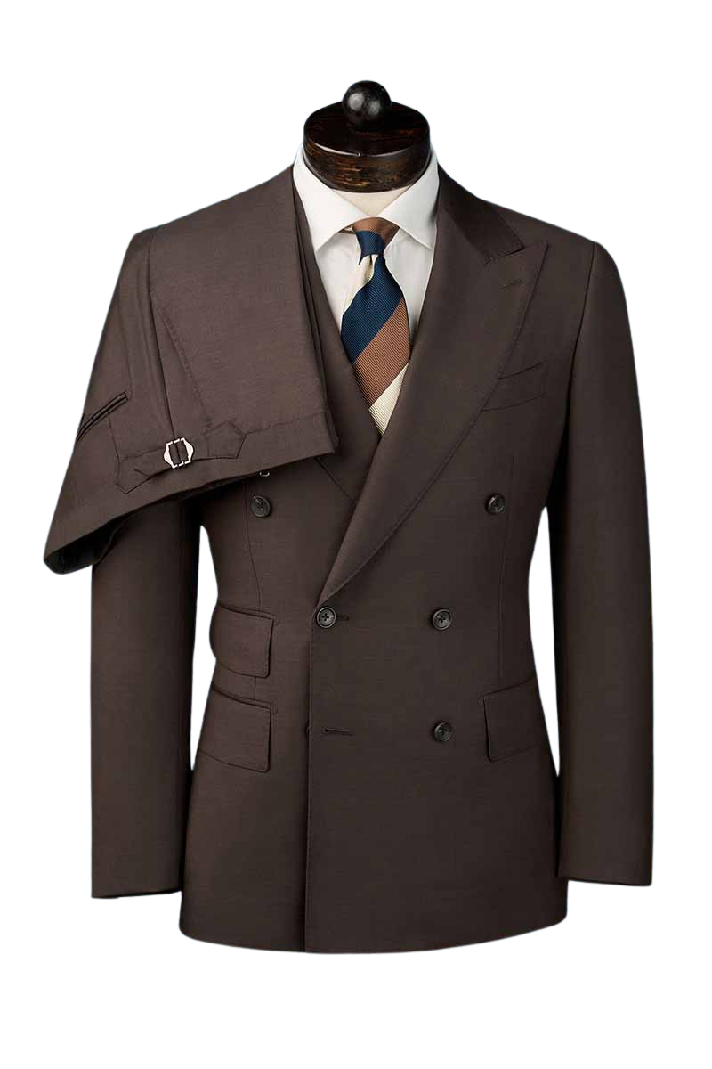 Dark Brown Classic Double Breast Suit