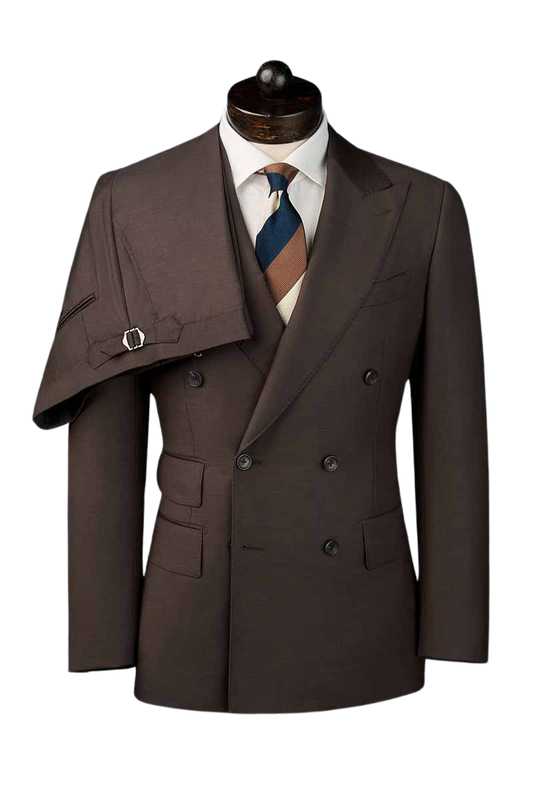 Dark Brown Classic Double Breast Suit