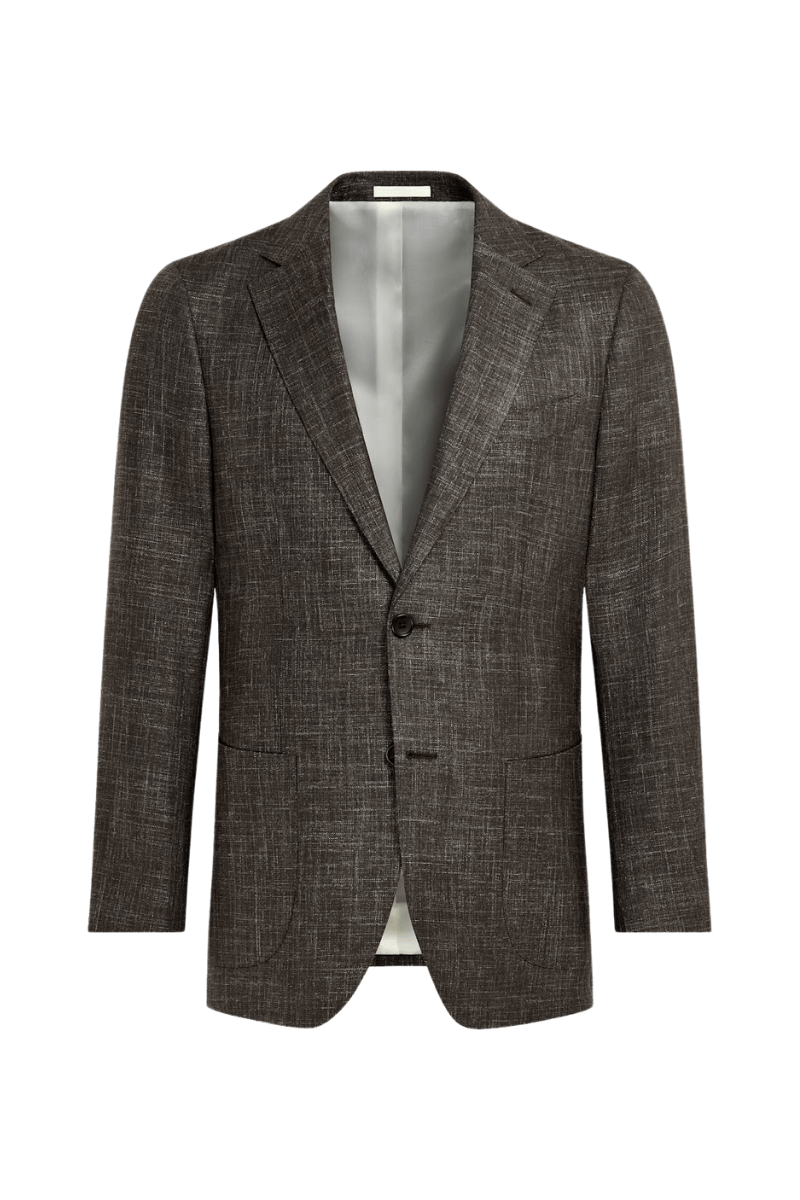 Dark Brown Wool Single Breasted 3-Piece Suit