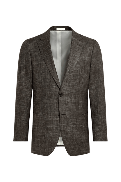 Dark Brown Wool Single Breasted 3-Piece Suit