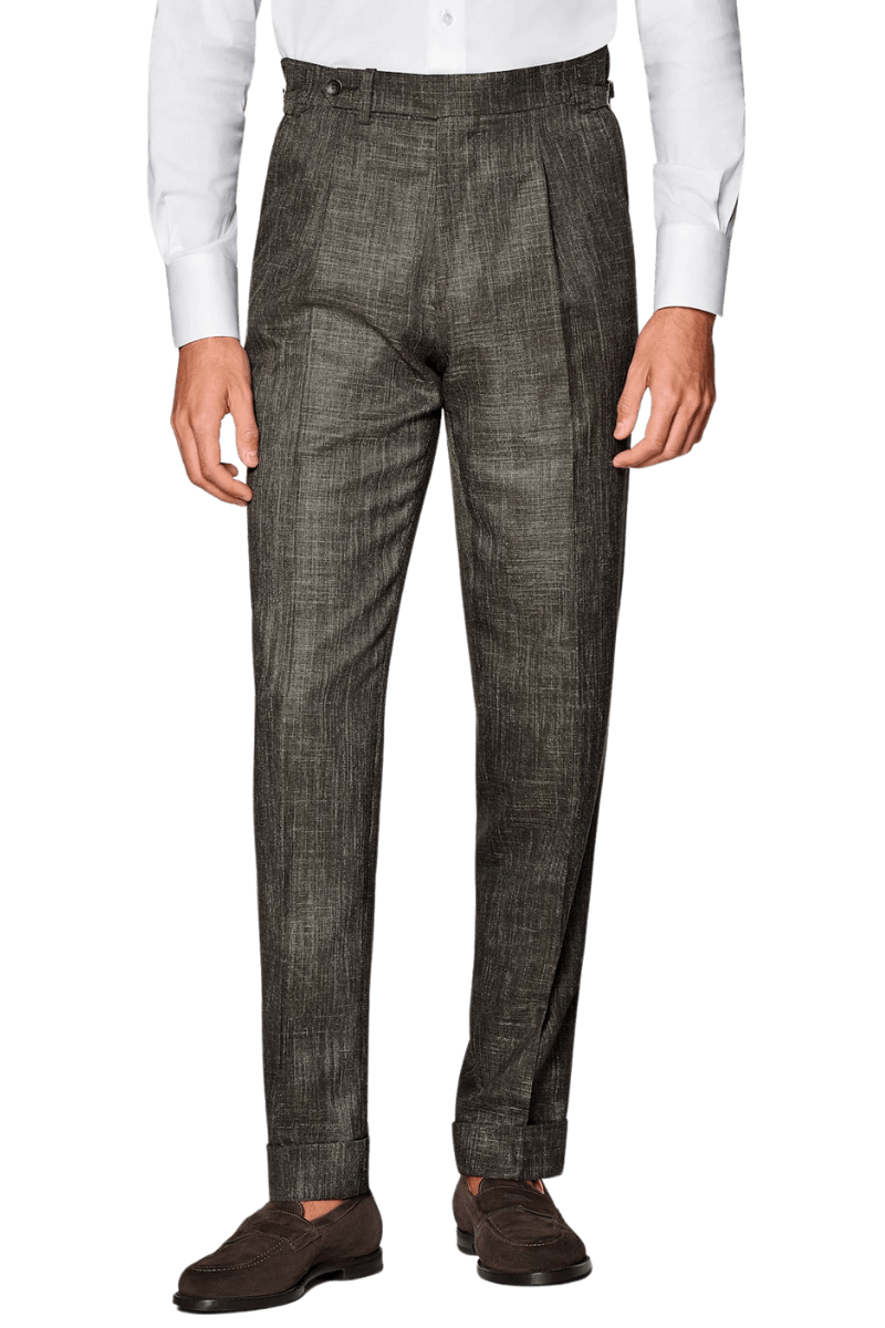 Dark Brown Wool Single Breasted 3-Piece Suit