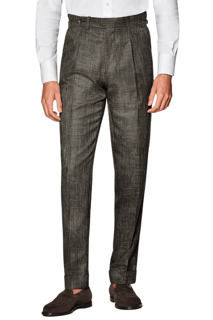 Dark Brown Wool Single Breasted 3-Piece Suit