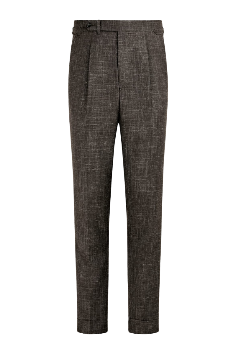 Dark Brown Wool Single Breasted 3-Piece Suit