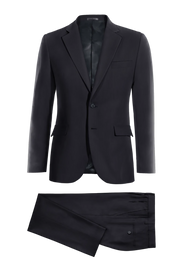 Dark Blue Pinstripe 2 Piece 2 Button Suit