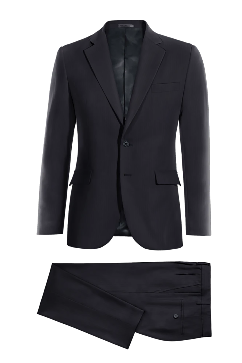 Dark Blue Pinstripe 2 Piece 2 Button Suit