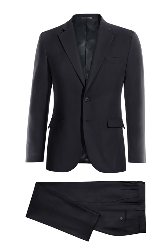 Dark Blue Pinstripe 2 Piece 2 Button Suit