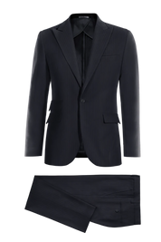 Dark Blue Slim Fit Pinstripe 2 Piece 2 Button Suit