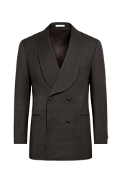 Dark Brown Wool Shawl Lapel Double Breasted Suit