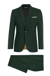 Dark Green Slim fit 3 piece 1-Button Suit