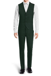 Dark Green Slim fit 3 piece 1-Button Suit