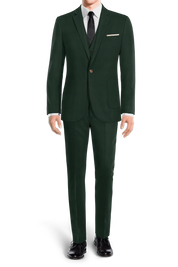 Dark Green Slim fit 3 piece 1-Button Suit