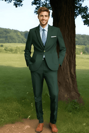 Dark Green Slim fit 3 piece 1-Button Suit