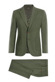 Dark Green Slim fit 3 piece 2-Button Suit