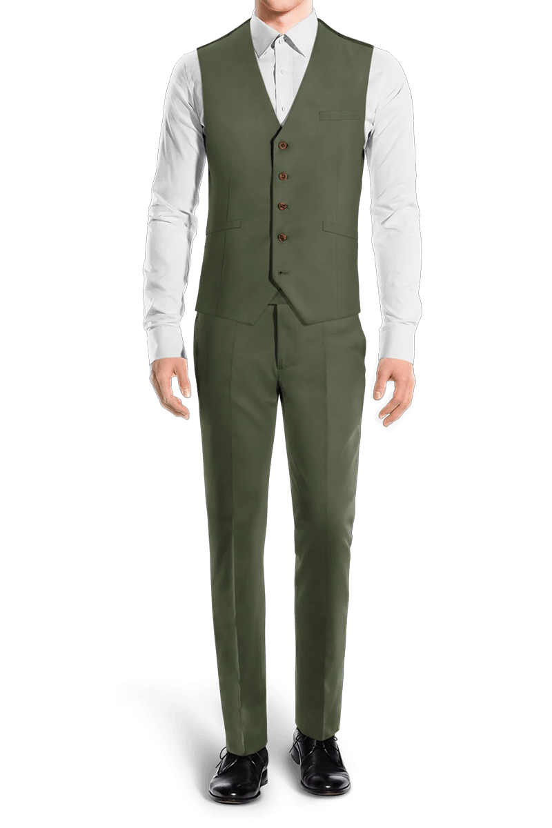 Dark Green Slim fit 3 piece 2-Button Suit