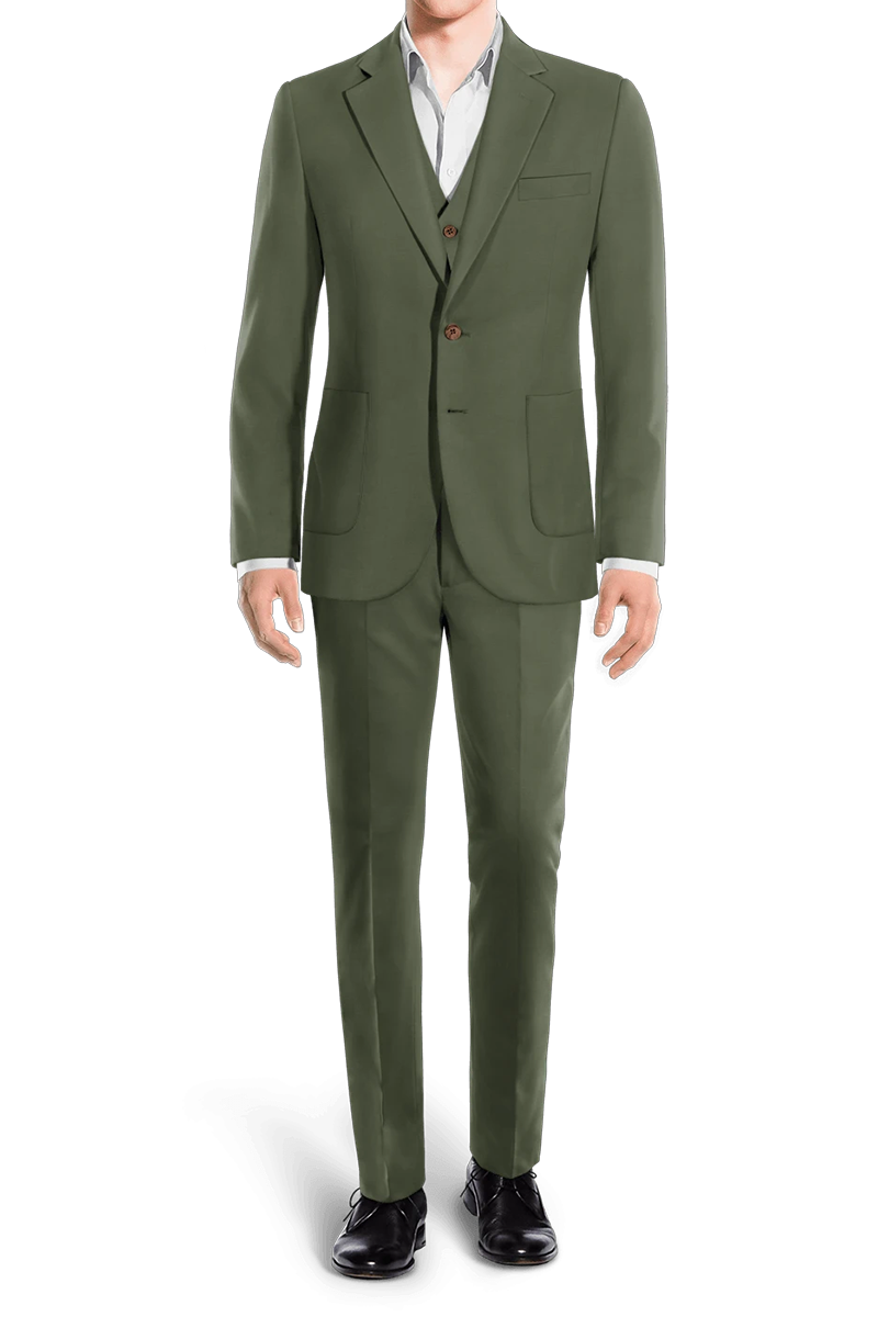 Dark Green Slim fit 3 piece 2-Button Suit