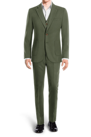 Dark Green Slim fit 3 piece 2-Button Suit