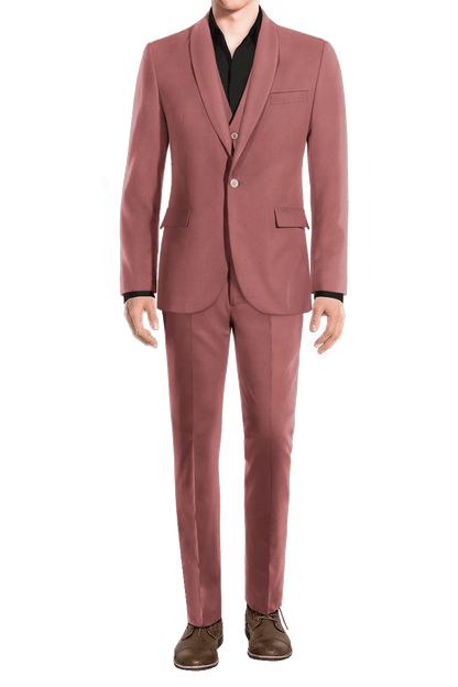 Traje de 3 piezas de corte entallado y 1 botón en color rosa oscuro