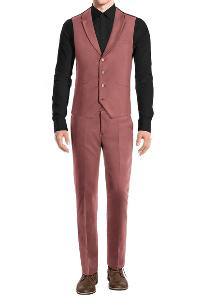 Traje de 3 piezas de corte entallado y 1 botón en color rosa oscuro