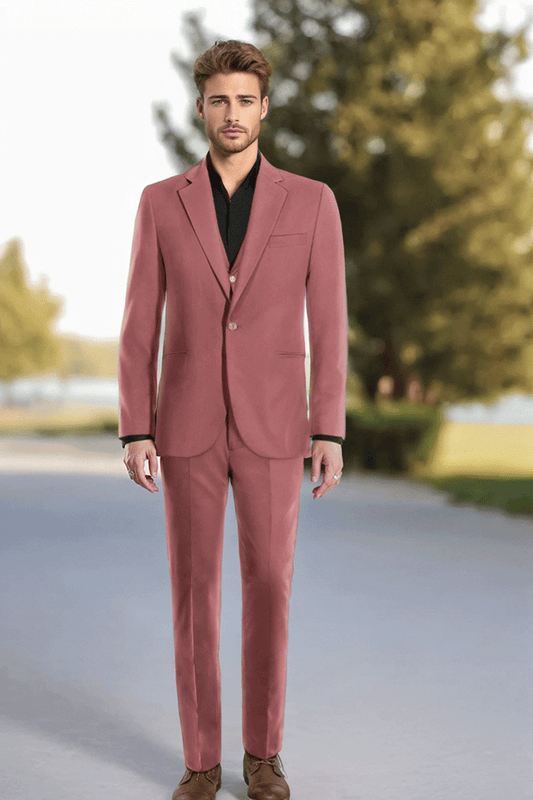 Dark Pink Slim fit 3 piece 1-Button Suit