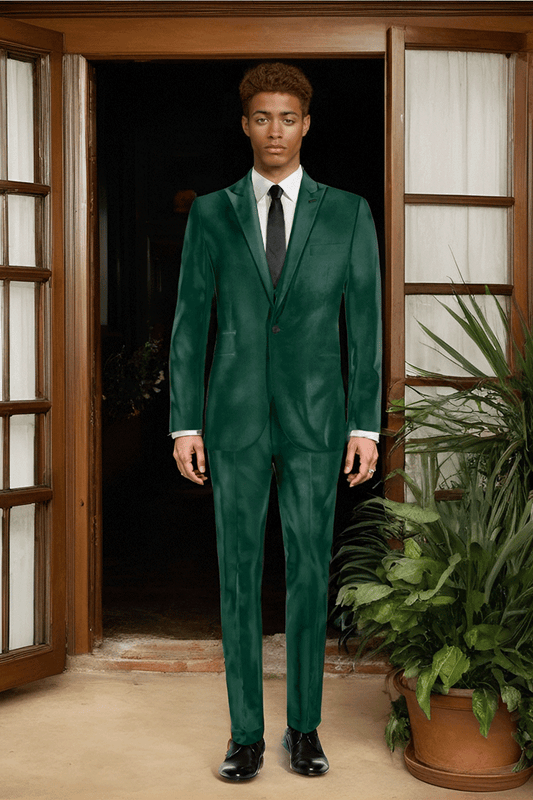 Forest Green Slim fit 3 piece 1-Button Suit