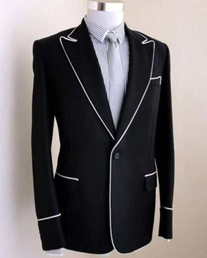 Black single button Peak Lapel 2-piece Suit