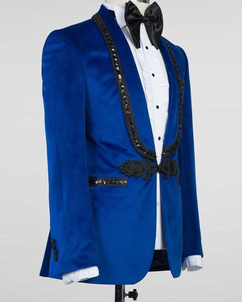 Royal Blue single button Shawl Lapel 2-piece Suit