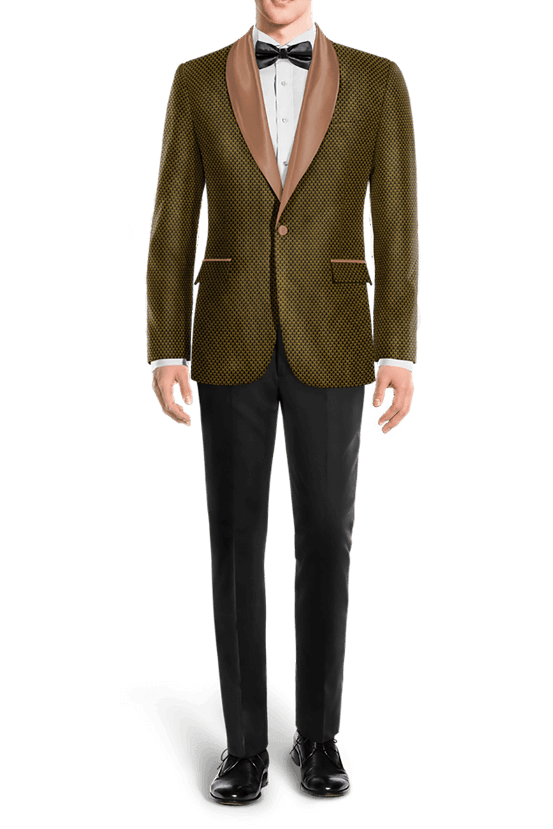 Gold Jacquard Suit