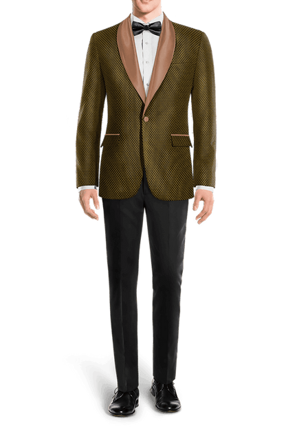 Gold Jacquard Suit