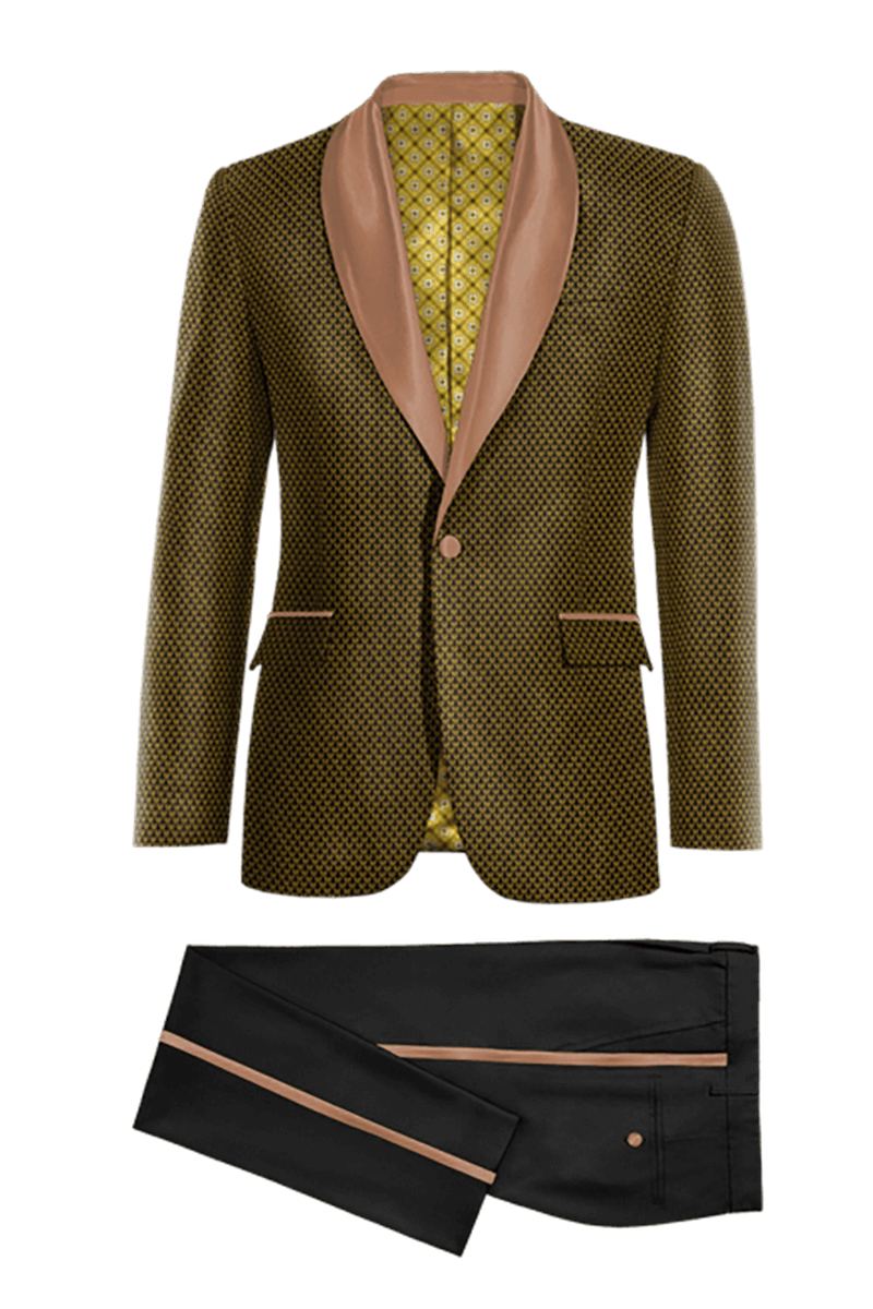 Gold Jacquard Suit