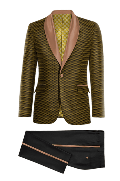 Gold Jacquard Suit