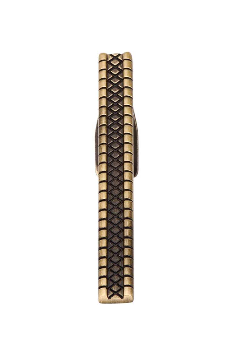 Golden Plaid Retro Modern Tie Bar