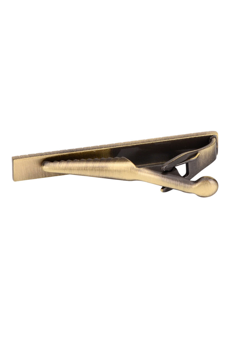 Golden Plaid Retro Modern Tie Bar