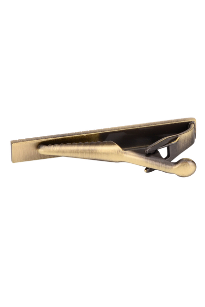 Pince à cravate rétro moderne à carreaux dorés 