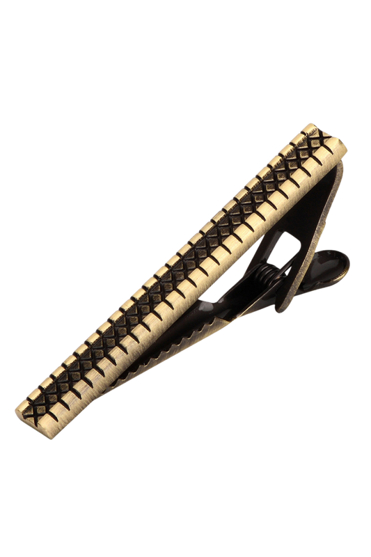 Goldene karierte Krawattenklammer im Retro-Stil 