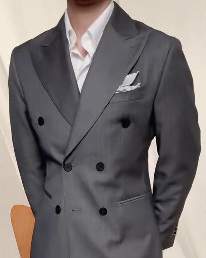 Wide Lapel Double-breasted 2-piece Suit