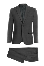 Gray Slim Fit Pinstripe 2 Piece 2 Button Suit