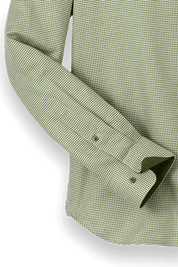 Green Cotton Houndstooth Casual Shirt