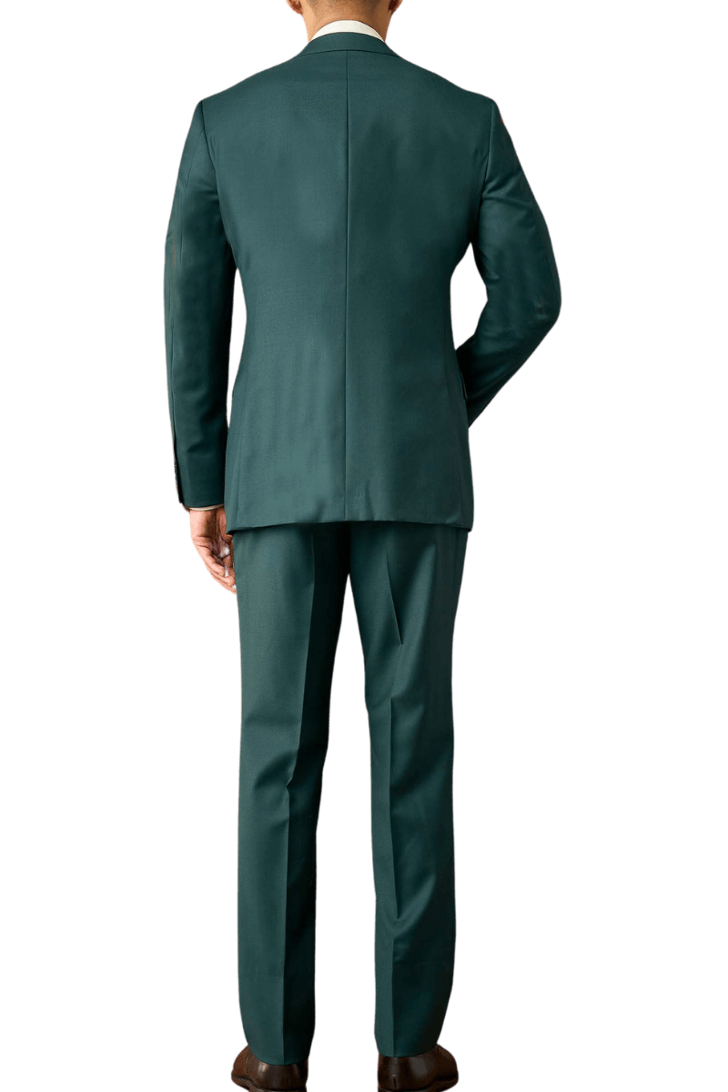 Green Half Canvas Notch Lapels Suit