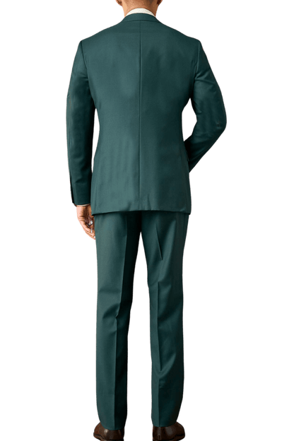 Green Half Canvas Notch Lapels Suit