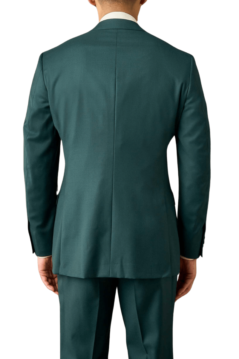 Green Half Canvas Notch Lapels Suit