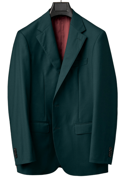 Green Half Canvas Notch Lapels Suit