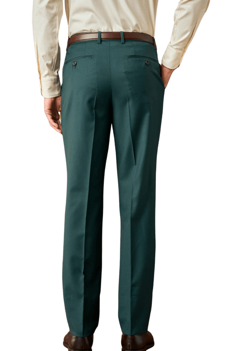 Green Half Canvas Notch Lapels Suit