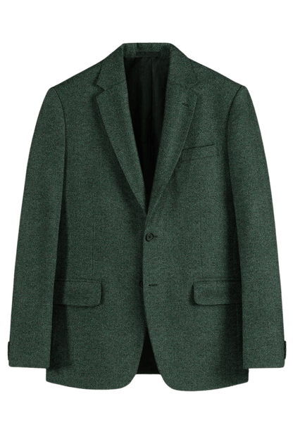 Green Herringbone Tweed Suit