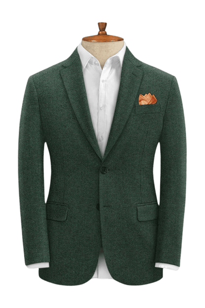 Green Herringbone Tweed Suit