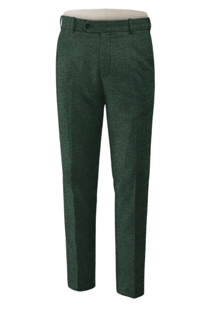 Green Herringbone Tweed Suit