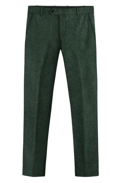 Green Herringbone Tweed Suit