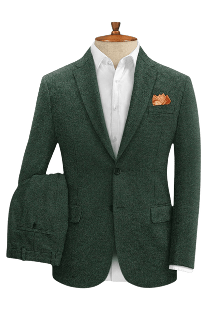 Green Herringbone Tweed Suit