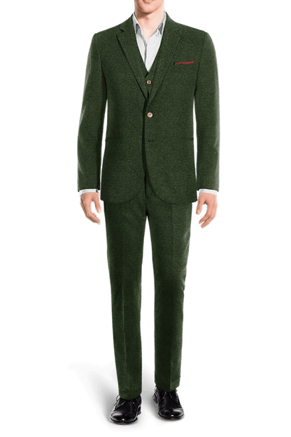 Green Herringbone Tweed 3-Piece Suit